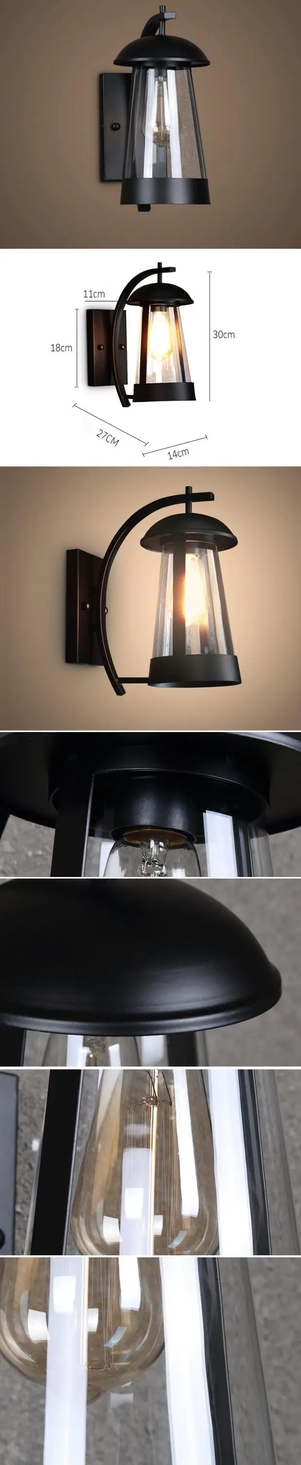 2019 the factory inventory E27 energy saving outdoor wall light garden waterproof lights in stock from Chinese supplier