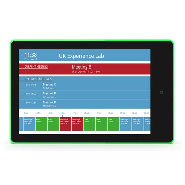 

NFC RFID conference meeting room schedule display light bar software 10.1 inch POE power android tablet