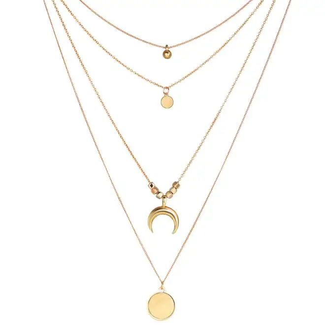 

Fashion Cheaper Gold Plated Layered Chain Costume Jewellery Jewelry For Women Wholesale
