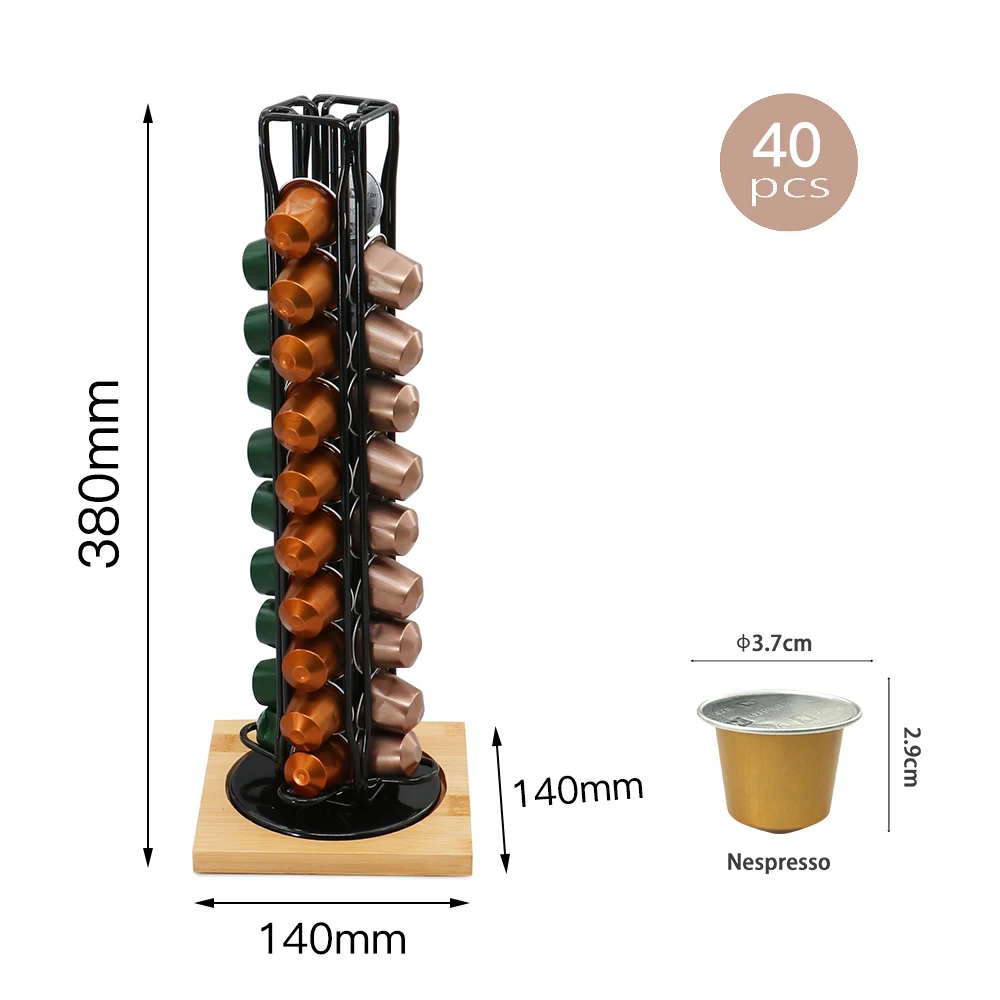 

Kitchen Accessories Coffee Pod Dispensing Tower Stand, Black