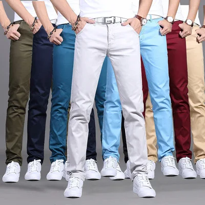 

FanLi Plus Size Fashion Spring Autumn Men Cotton Slim Fit Chinos Trousers New Male Casual Pants