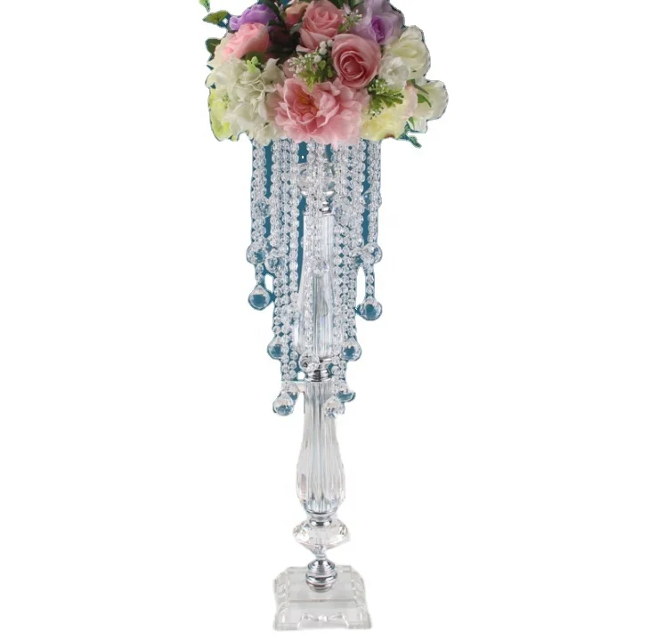 

Free shipping Floor and table top chandelier centerpieces crystal flower pedestal stand wedding decoration sunyu3256, Sliver or gold mental