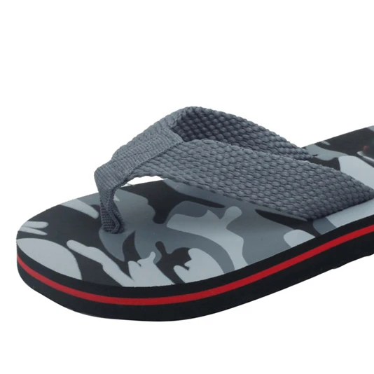 

Summer beach outdoor sports eva outsole canvas fabrics straps gray men flip-flop slipper, Black