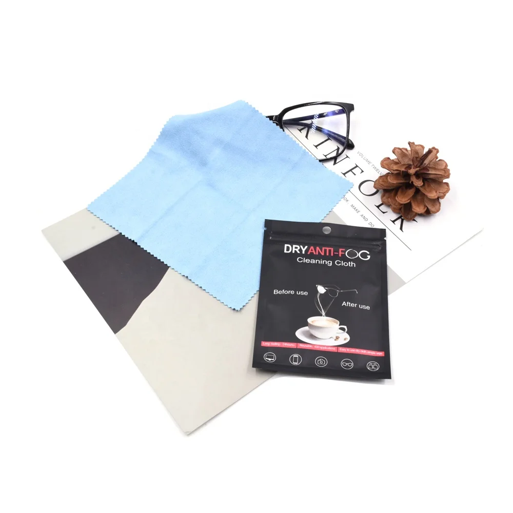 

High quality Anti-fog Spray Eyeglasses Cloth Lens Microfiber Cleaning Cloth for Glasses 24 Hours Effect, Blue,green,gray