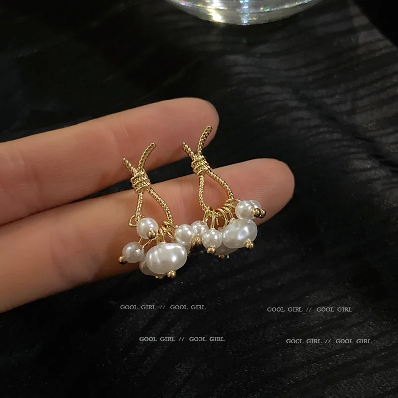 

2021 trendy bowknot fashion drop earrings pearls