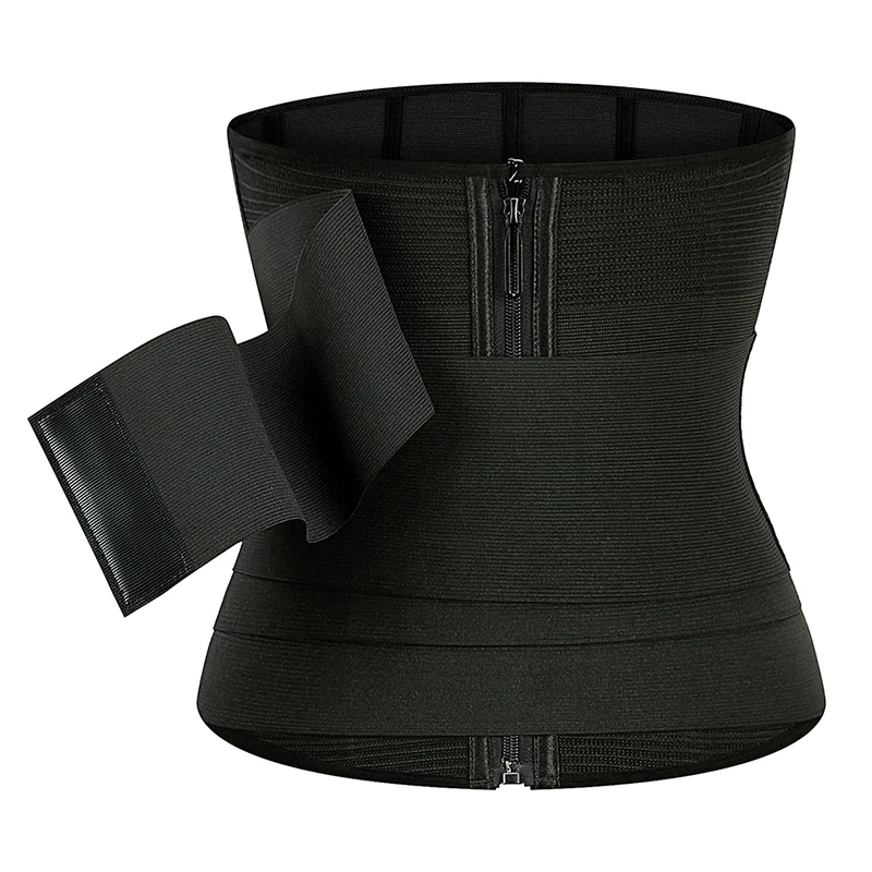 New Arrival 2 in 1 Nylon Latex Belly Belt for Women Lose Weight Custom Logo Band Slimming Bandage Tummy Wrap Waist Trainer Wrap