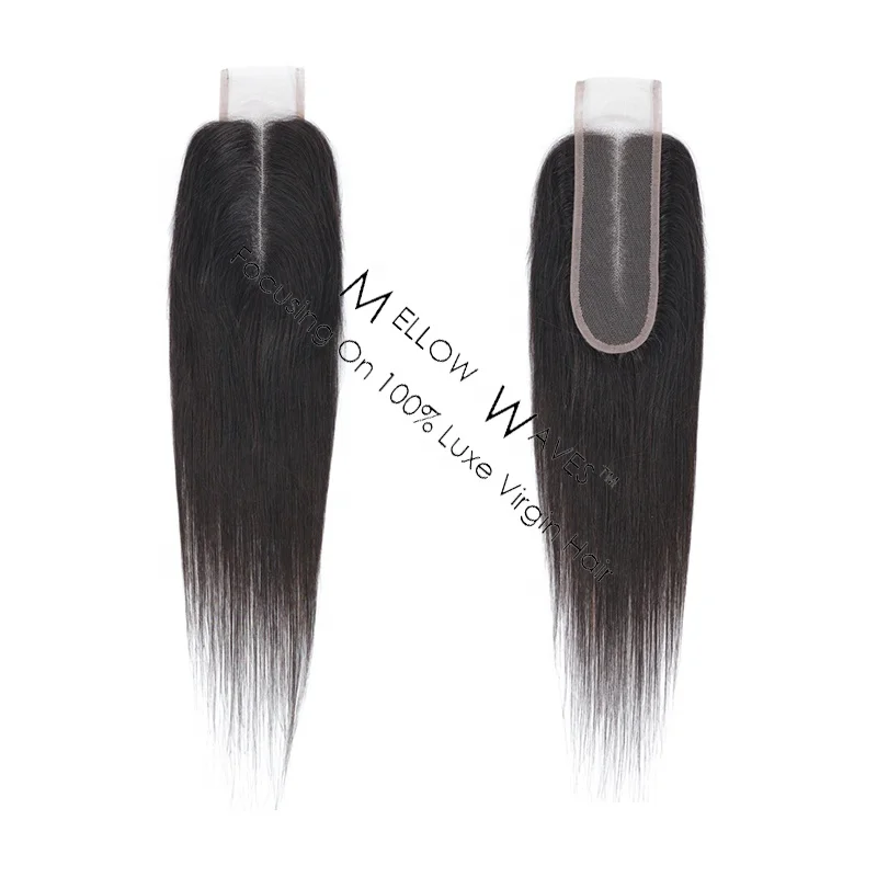 

100% Human Virgin Hair 2x6 Kim K Lace Closure Straight Hair Remy Malaysian Natural Color Hair closure, Naturla color