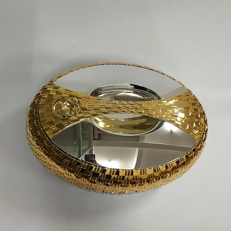 

Stainless Steel hot pot Food Container Wood Lunch Box Container Food Warmer Container, Silver/gold