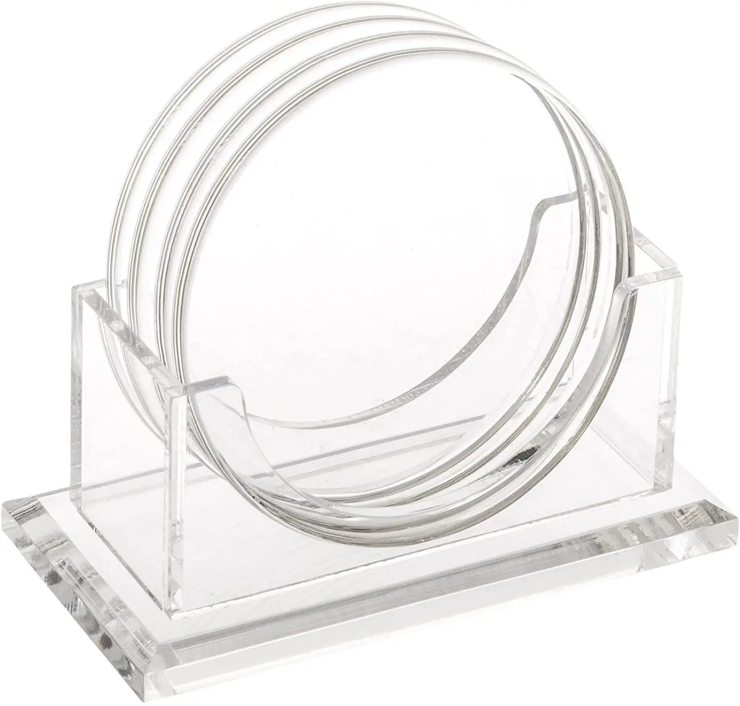 

SHG wholesale custom Logo white pearl clear blank hexagon round square rectangle acrylic tea coasters set