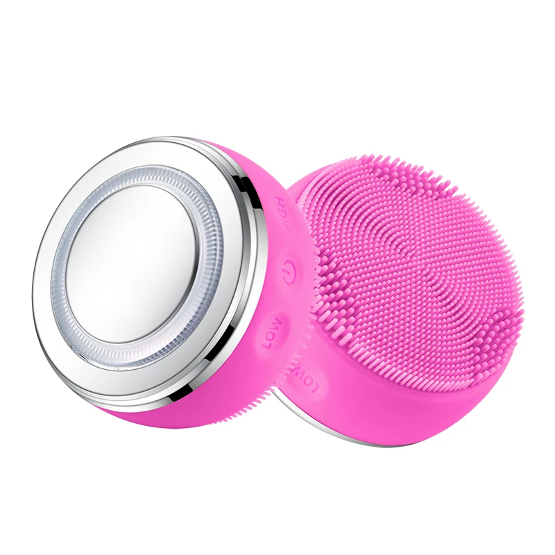 

Low price microcurrent 4 colors silicone face cooling massager vibrating facial massager face cleansing brush