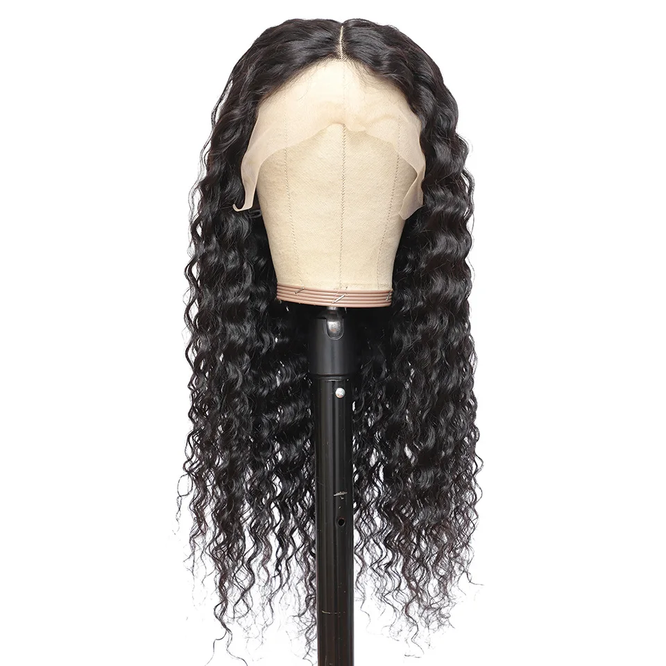 

Wholesale Price 150% Density Natural Virgin Brazilian Human Hair Water Wave 13x4 Swiss Lace Front Wig