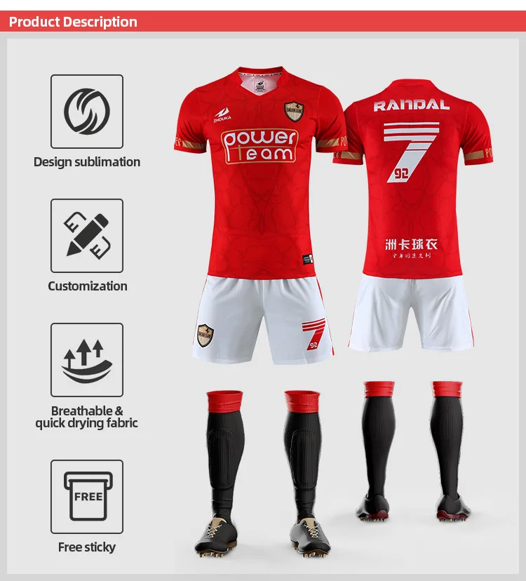 Wholesale Thai Quality Heat Transfer Sublimation Football Wear Uniforms