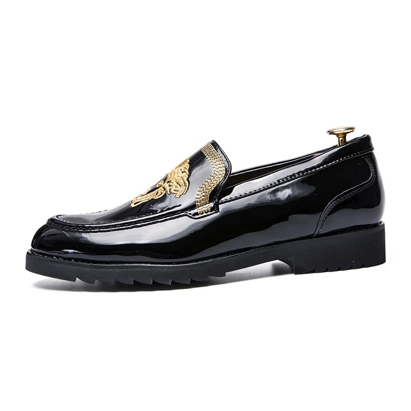 

Handmade Luxury Design Medusa Embroidery Men's Large Sized Loafers