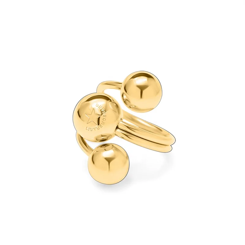 

Wholesale Geometric Pentagram Graphic Ring 18K Gold Plated Ring