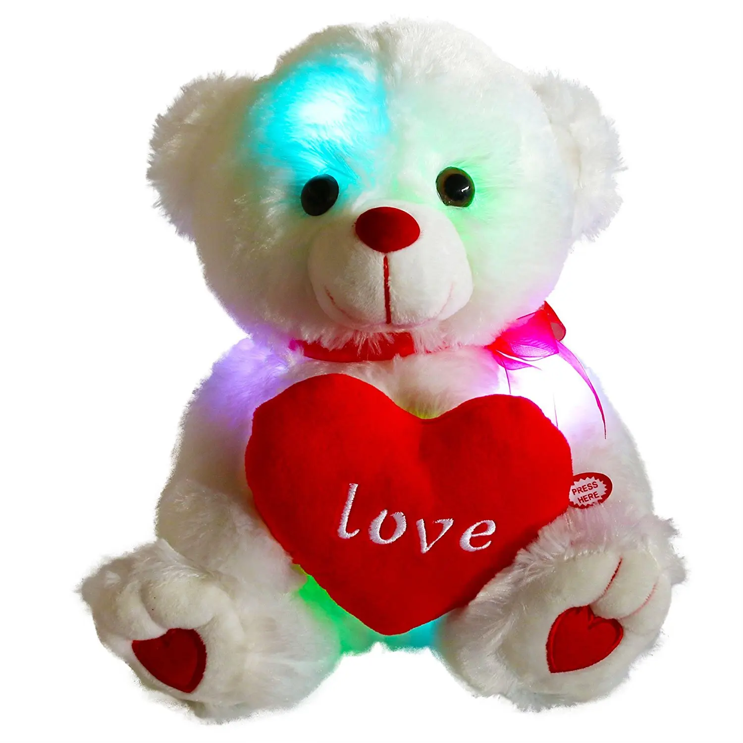 Stuffed Animal Plush White Teddy Bear For Valentine Day Custom Logo