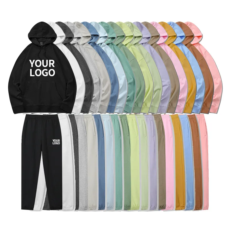 

Custom 2 Piece Tracksuit Sweatpants Hoodie Set Sweatsuit Outfits Hoodies Jogger Pants Set