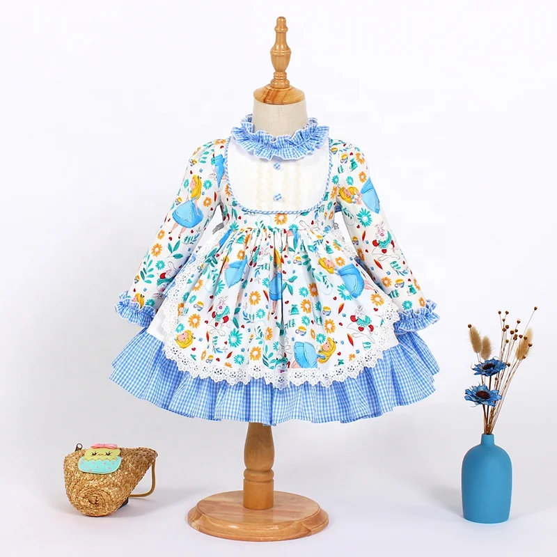 

2021 Customized design fashionable autumn winter spanish dresses for children baby girls, Accept customized
