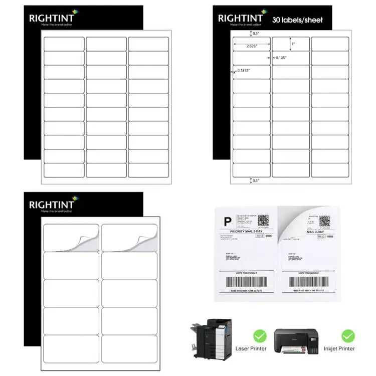 

Pre die cut label 8.5x11" label sheets address precut sticker sheet paper label for inkjet printers