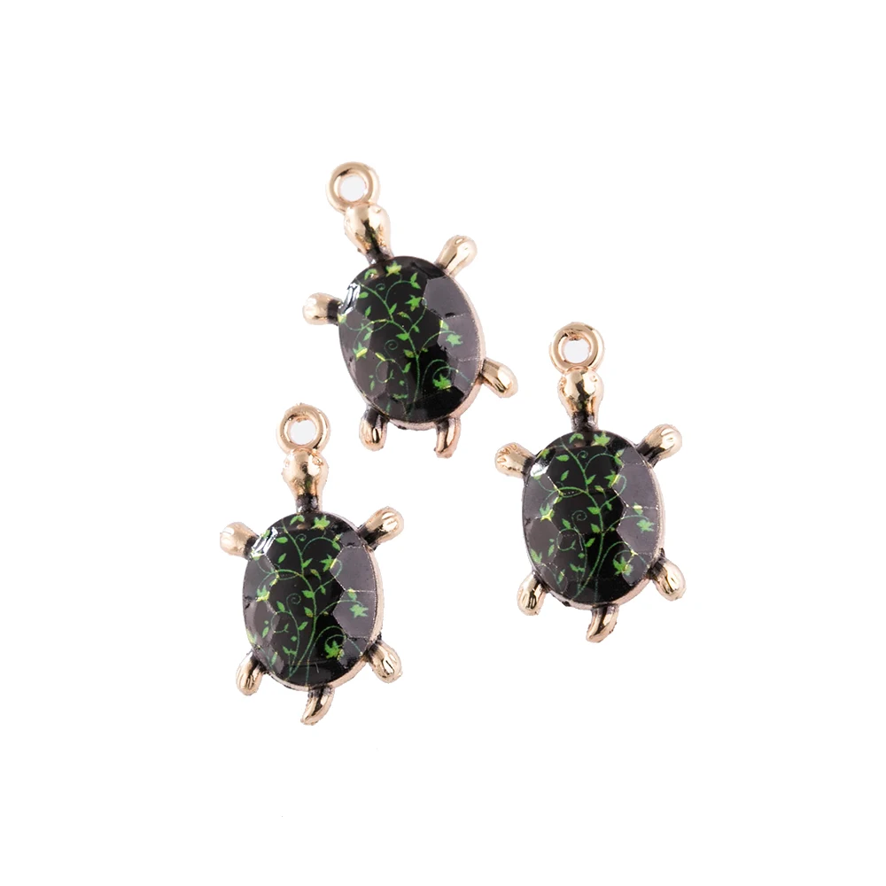 

15x12mm Black Turtle Tortoise Enamel Charms Pendants For Jewelry Making DIY Handmade Craft, Picture