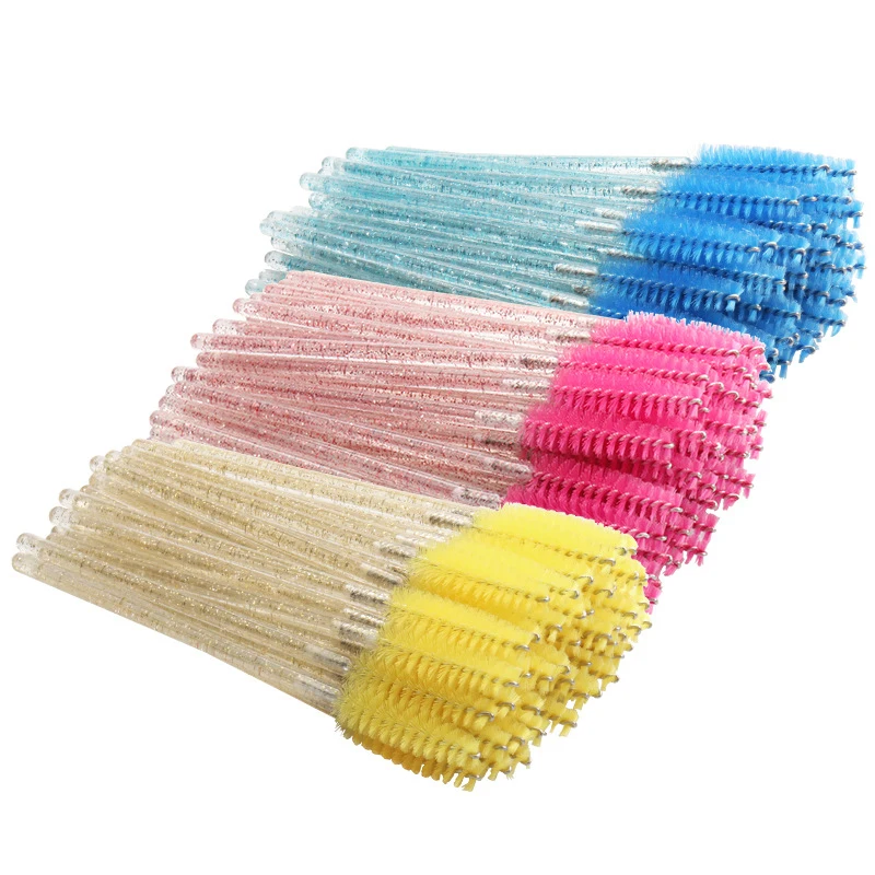 

spoolies disposable lash brushes eyelash wands tube Glitter eyelash wand case lash cleaning brush, Colors