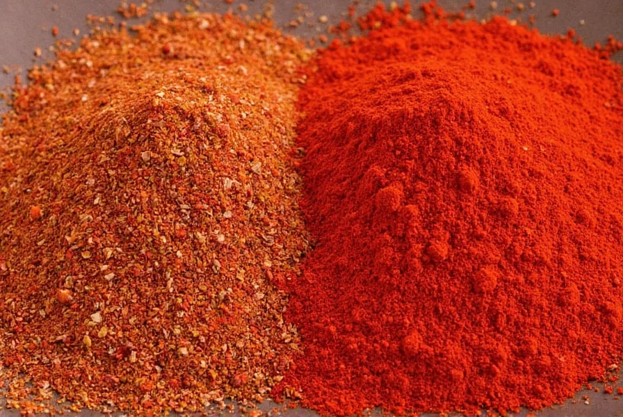 Visual comparison chart of sweet and smoked paprika