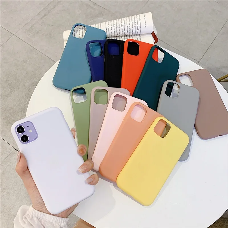 

TPU Silicone Matte Mobile Phone Case for iPhone 12 Pro Max Soft Rubber Back Cover Custom Case For iPhone 11 Xs Max Se 2020