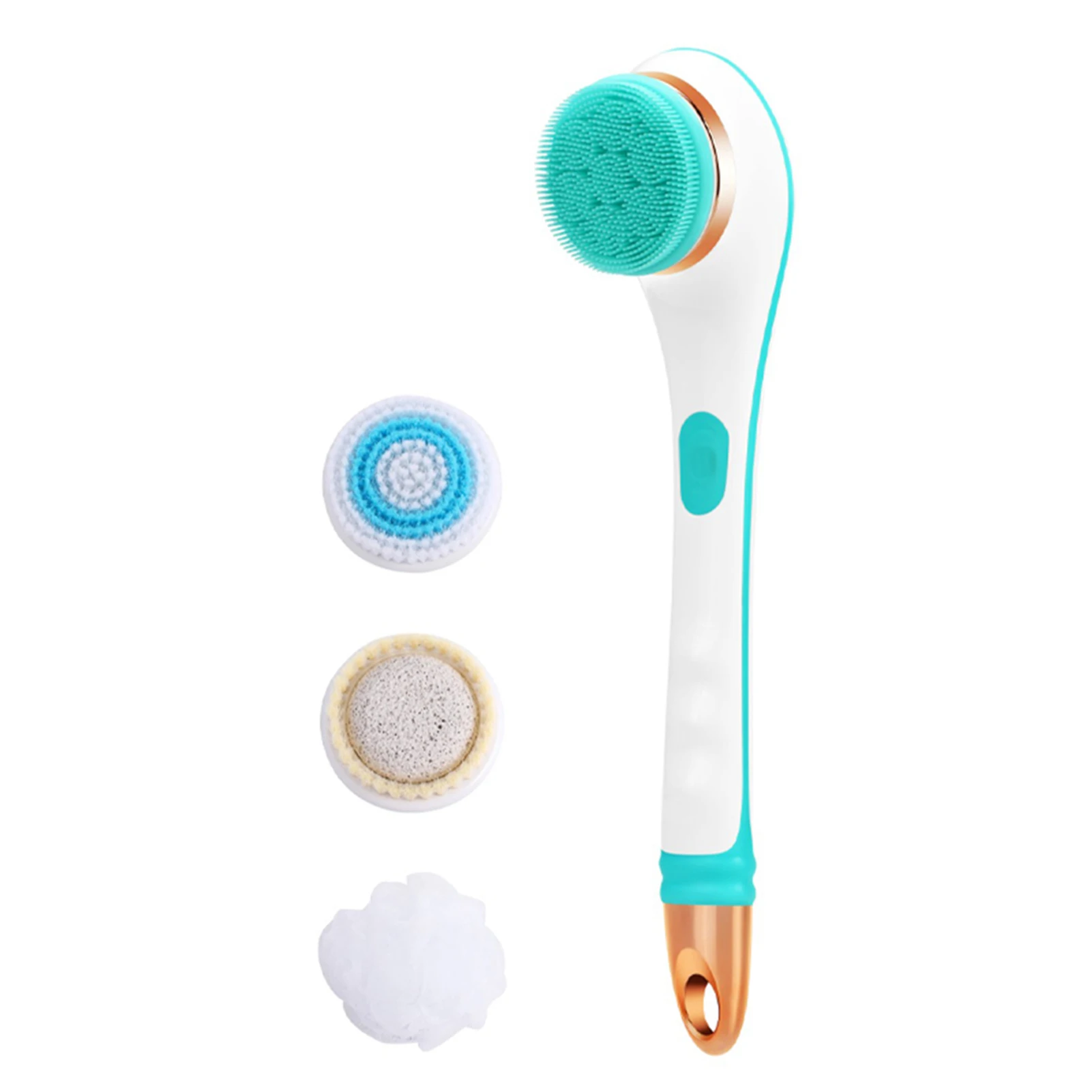 

4 in 1 Multifunctional Bath Tool Long Handle Bath Spa Massager Electric Bath Brush Power-Driven Shower Cleaning Brush Device, Colorful