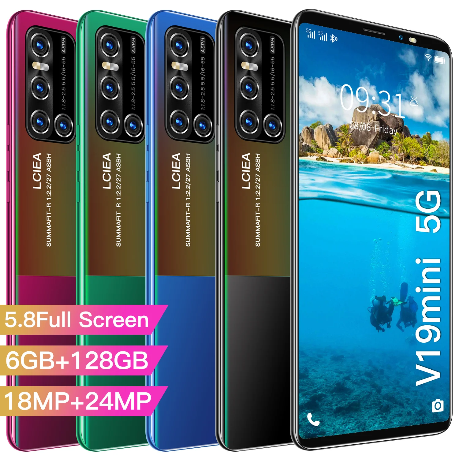 

Free shipping Pakistan Vietnam factory New basic 5.8 inch V19 mini smart mobile phone android 10 cell phones 4g cheap cellphones