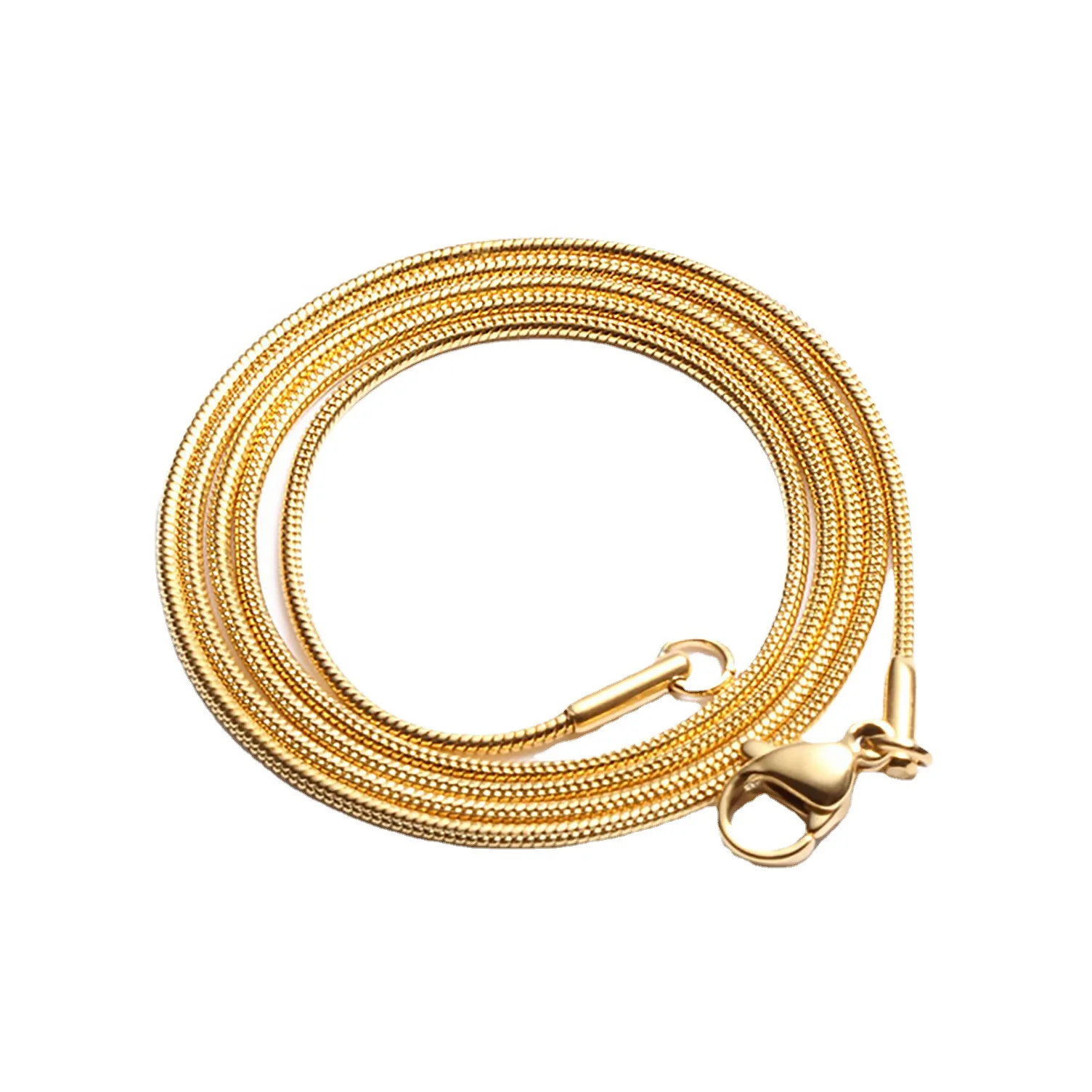 

Stainless Steel Titanium Steel Snake Bone Chain Round Snake Necklace statement Chain Gold planted Chain, Picture shows