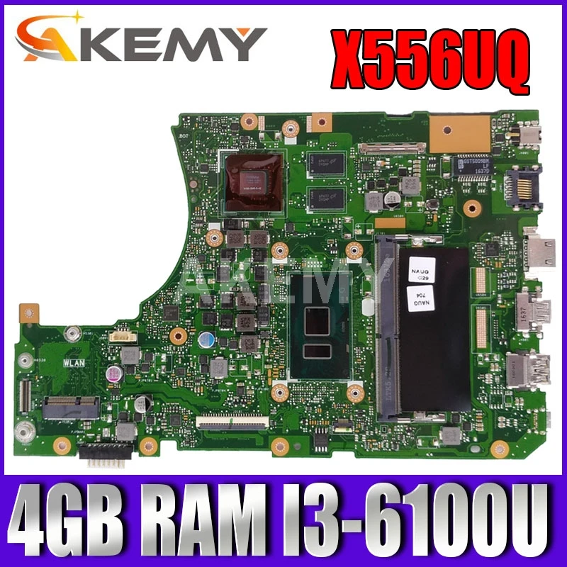 

Akemy X556UV REV 3.1 motherboard For Asus X556UJ X556UV X556UF X556UR X556UQ X556UQK laptop motherboard I3-6100U GT940M DDR4