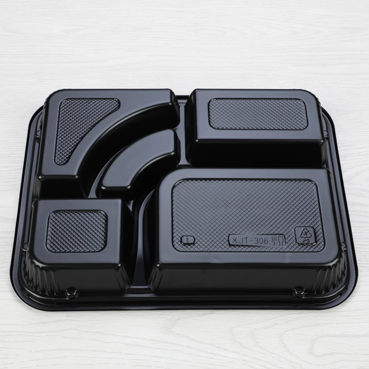 export thickness black plastic 5 compartment
