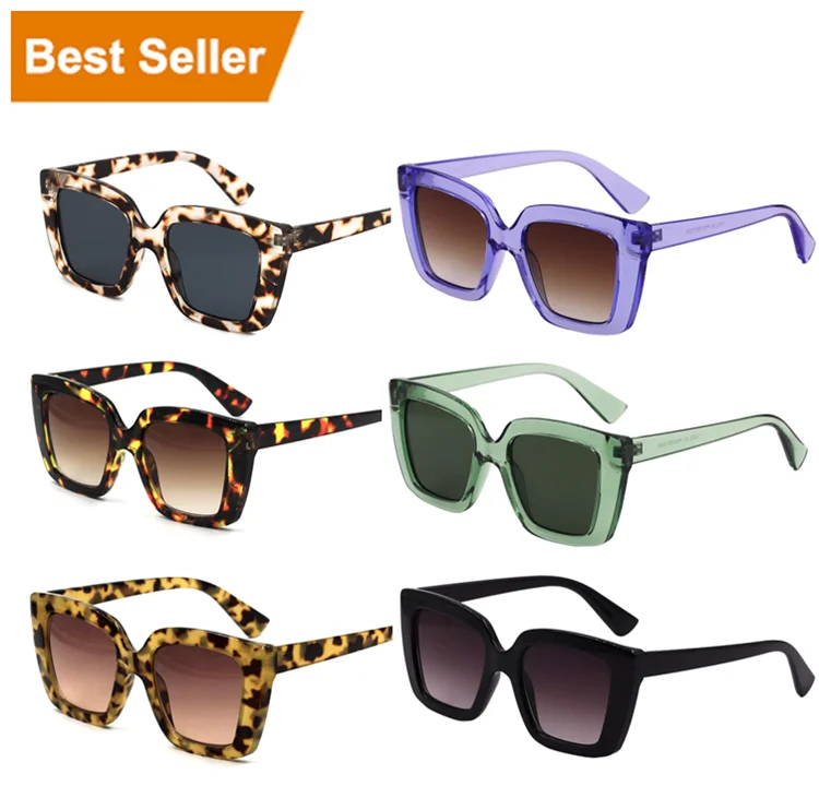 

VIFF HP18907 Fashion Women Eyewear Oversized Big Tortoiseshell Shade Wholesale Vendors Fashion Square Sunglasses 2021