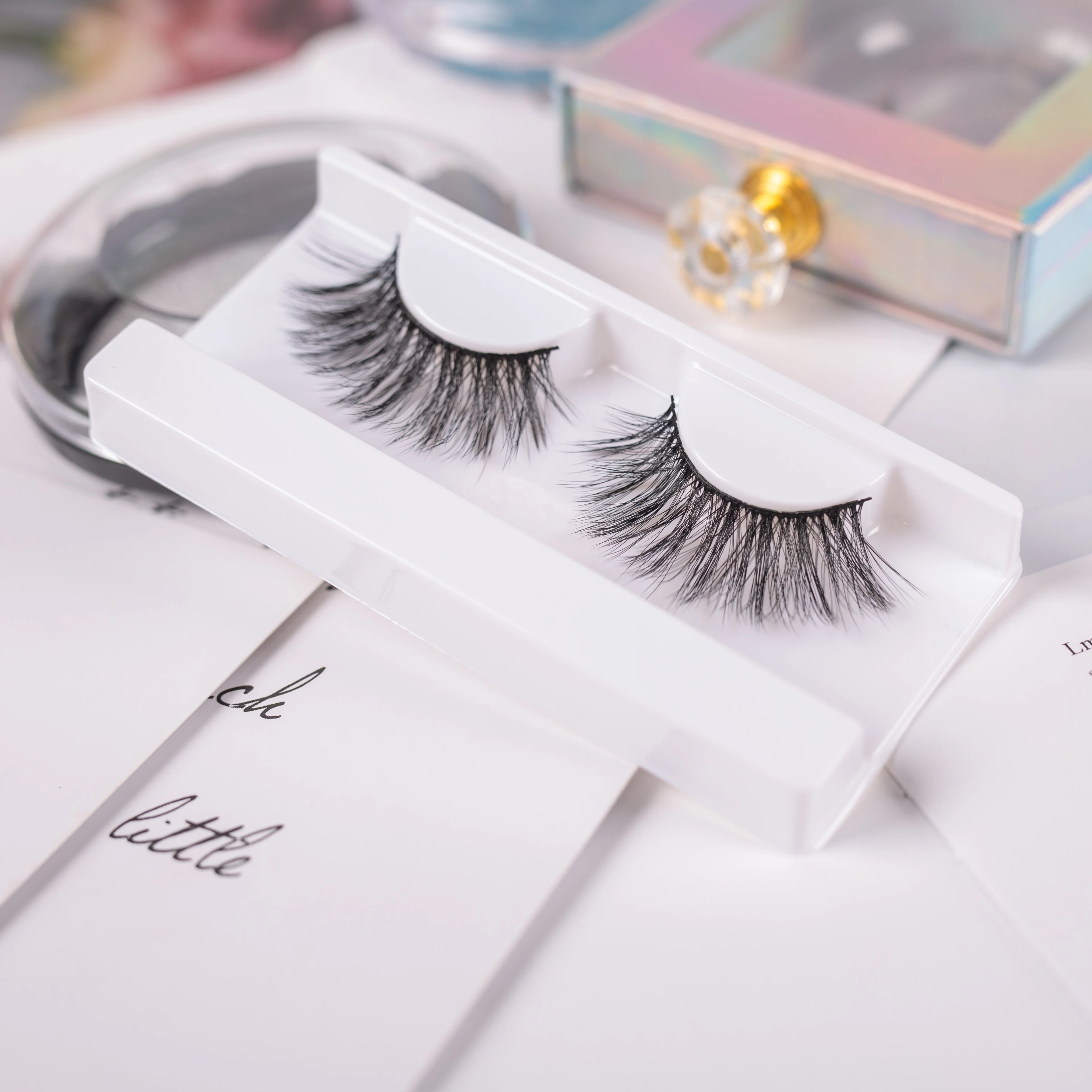 

wholesale private label handmade 3d premium fluffy eyelash trays silk eyelashes