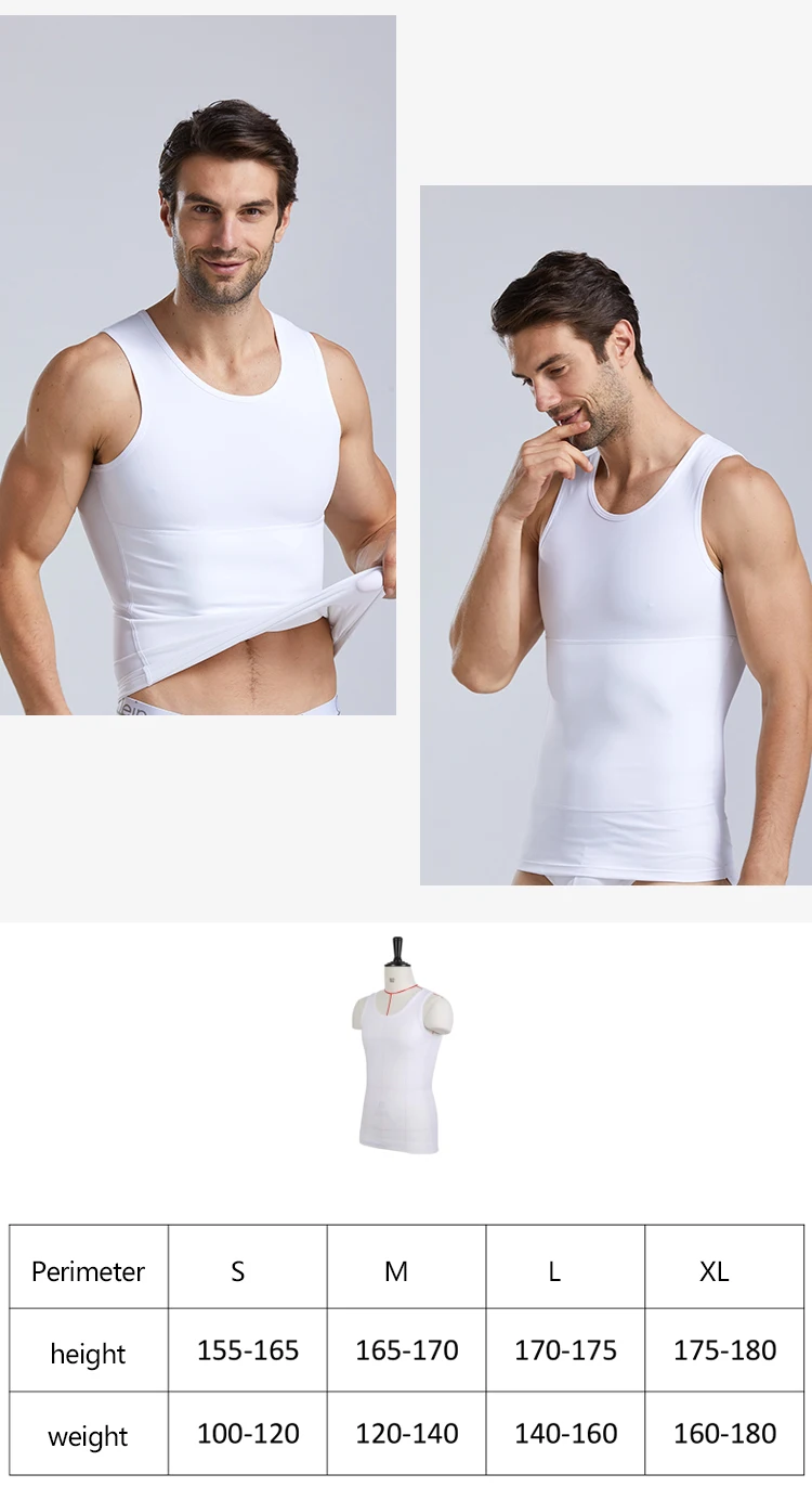Men's Compression Tank Top Seamless Stomach Shaper Slimming Vest Shirts