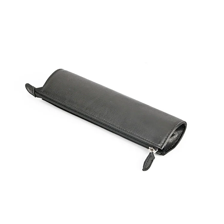 

classical style genuine leather pencil bags brown color notebook black pencil case PU leather pen bag, Customized color