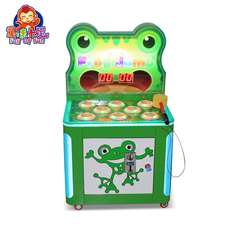 

Kids Coin Operated Whack a Mole Crazy Hitting Hammer Frog Game Lottery Tickets Machine, Customized color