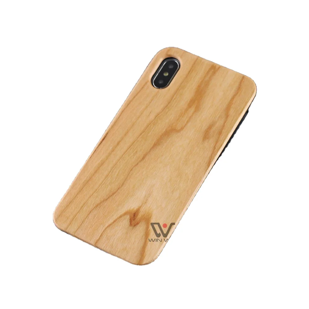 

Hot Selling Biodegradable Soft TPU Frame And Hard PC Back Phone Case Mobile For iPhone X 12, Natural wood color