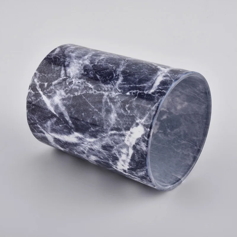 marble painting glass candle holders
