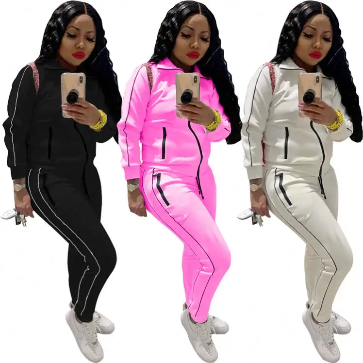 

Zipper Tracksuit Fall Clothes Sports Suit Two Piece Set Women Pants Sets Outfit