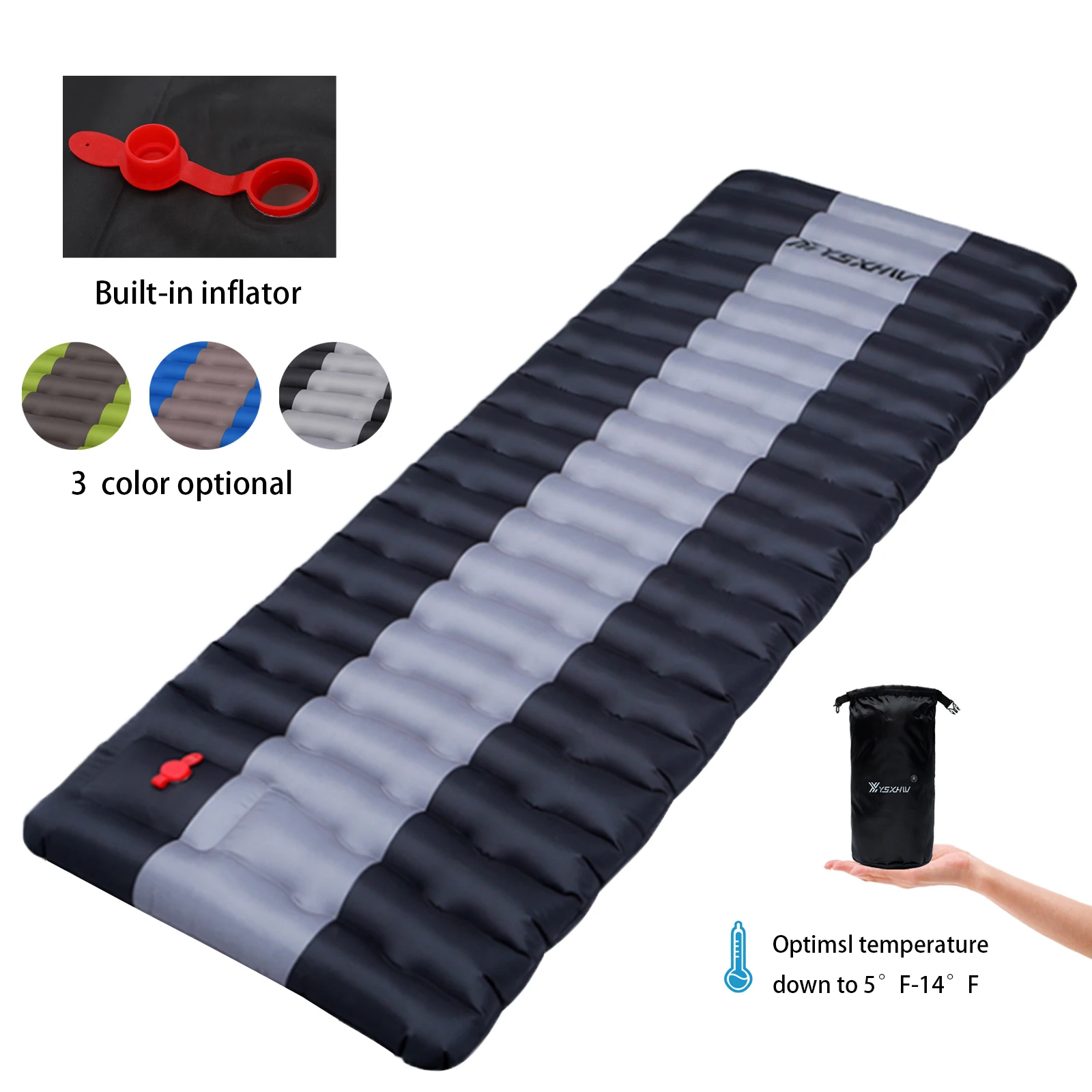 
Thick 4.7 Inch Lightweight Air Camping Mat Sleeping Pad Ultralight Waterproof PVC Inflatable Self Inflating Camping Mattress 