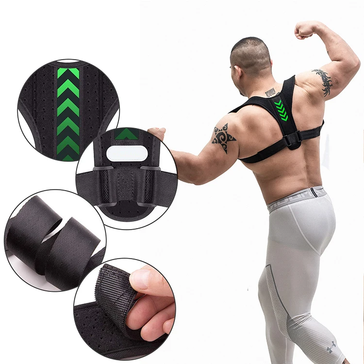 

High Quality Wholesale posture corrector shoulders back support neoprene man, Black