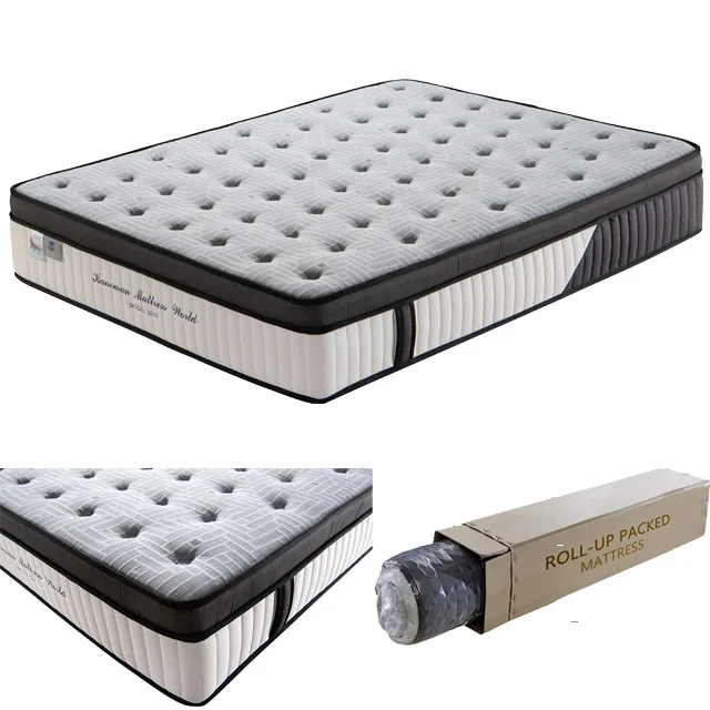 

Colchones high resilience queen pocket coil spring bed mattress in a box