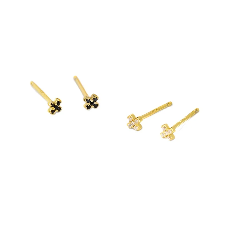 Damila Bulk Wholesale Tiny Cross Earrings 925 Sterling Silver Mini Stud Earrings For Girls