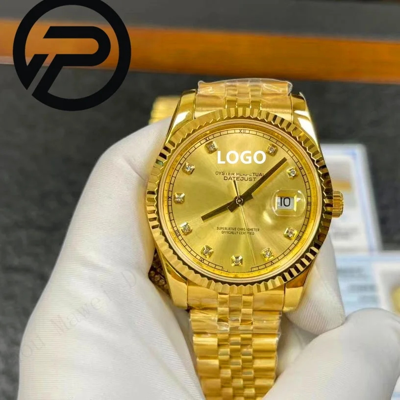 

Customized version 41mm904 steel ETA3235 movement 18k real gold wrapped in real gold thickness 30cc luxury men's watch