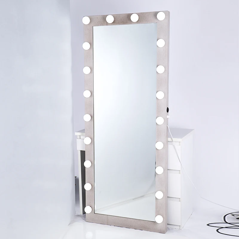 

Big Size Dressing Mirror Full-length led bulbs Floor Vanity Makeup Mirror with USB