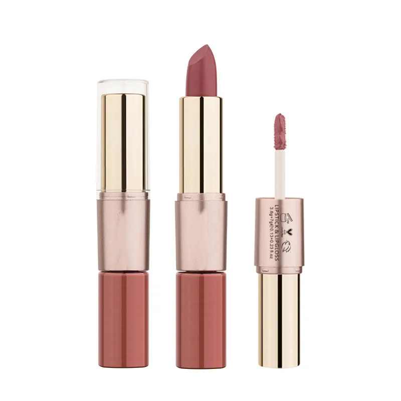 

Double-headed non-stick cup matte mist lip gloss lip glaze 2 in 1 lipstick