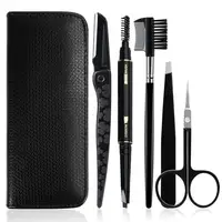 

S627 5pcs/Set Eyebrow Hair Styling Tools Set Eye Brow MakeupTrimmer Tweezer Scissor Shaver Eyebrow Comb Kit