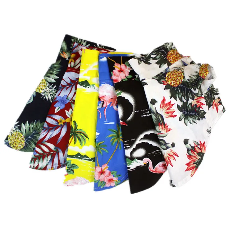 

China New Pet Cotton Linen Shirt Hawaiian Style Dog Luxury Clothes, 6 colors
