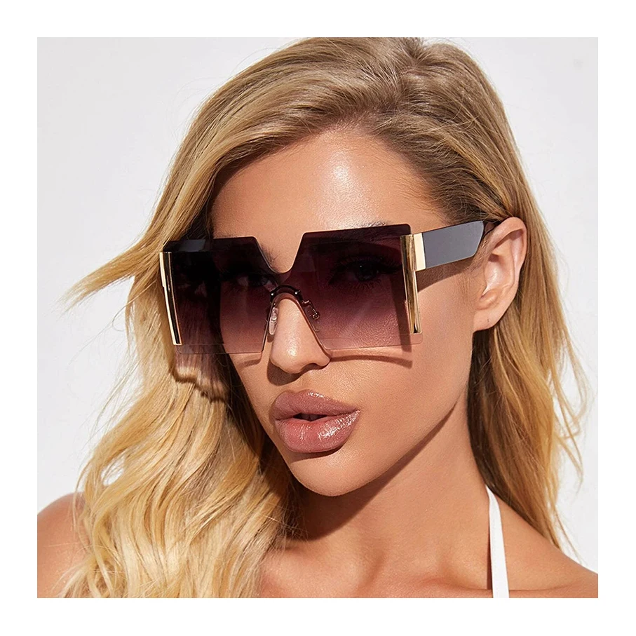 

Newest Fashion Trend Wholesale Mens Oversized Black Shades Womens Sun Glasses Sunglasses 2021, Custom color