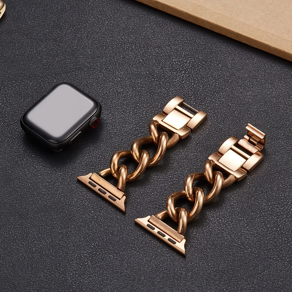 

Metal581063 Demin cowboy chain stainless steel watch strap/band new style replacement watch bands 42mm, Black sliver gold rose gold